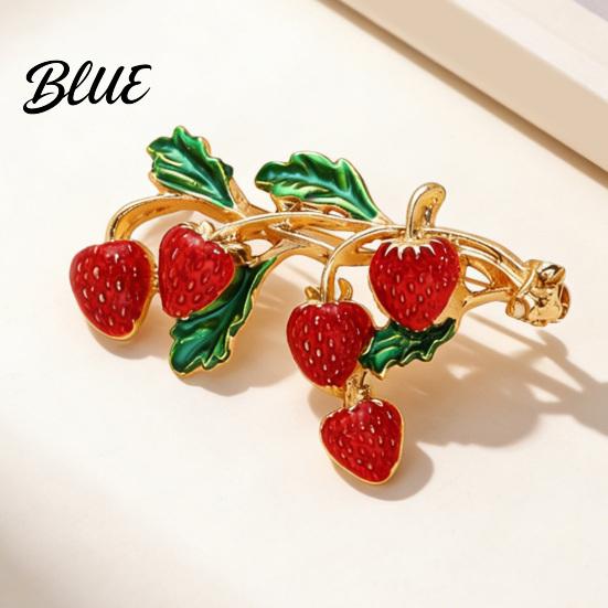 Bag Decoration Pin Oil Dripping Fruit Brooch Alloy Cherry Strawberry