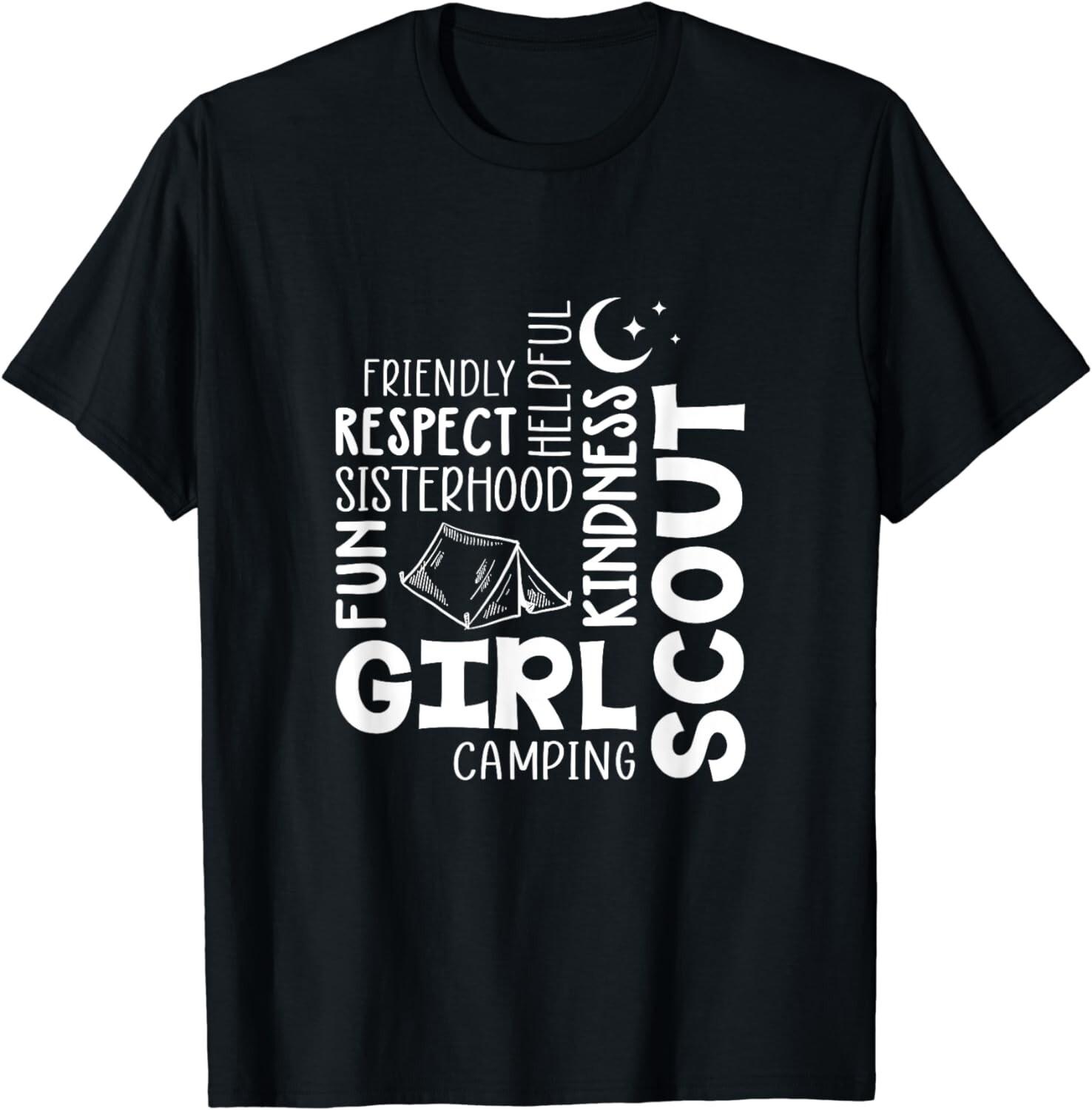 Girls Scout Camping Adventure Scout Troop Cookie Dealer Gift Unisex T-Shirt S разноцветный
