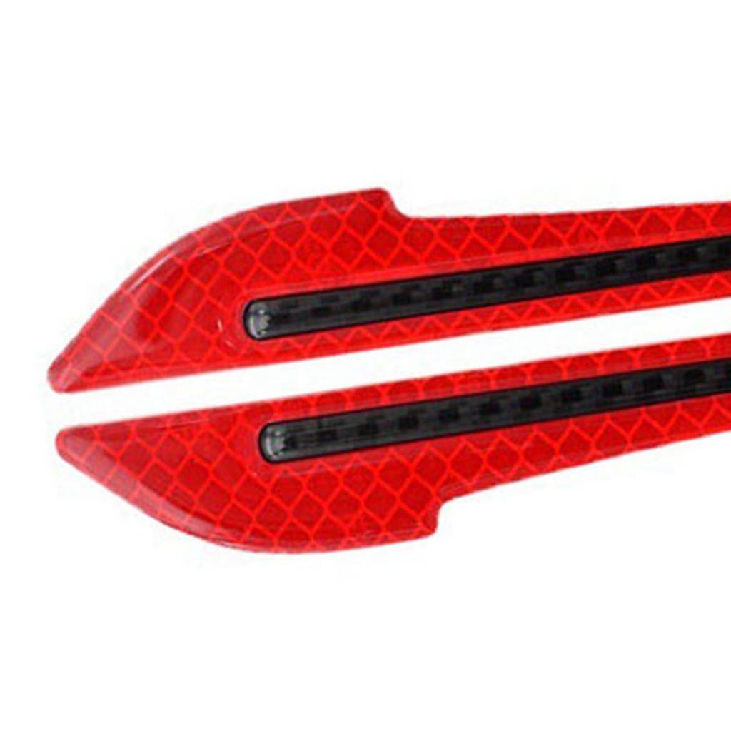 2 Pcs Car Reflective Stickers Flexional Red Rearview Mirror Reflective Stickers for Doors Bumpers