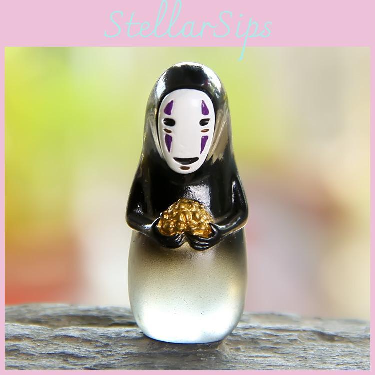 Gold Cute Cartoon No Face Man Imitation Glass Model Ornament For Decor Desktop