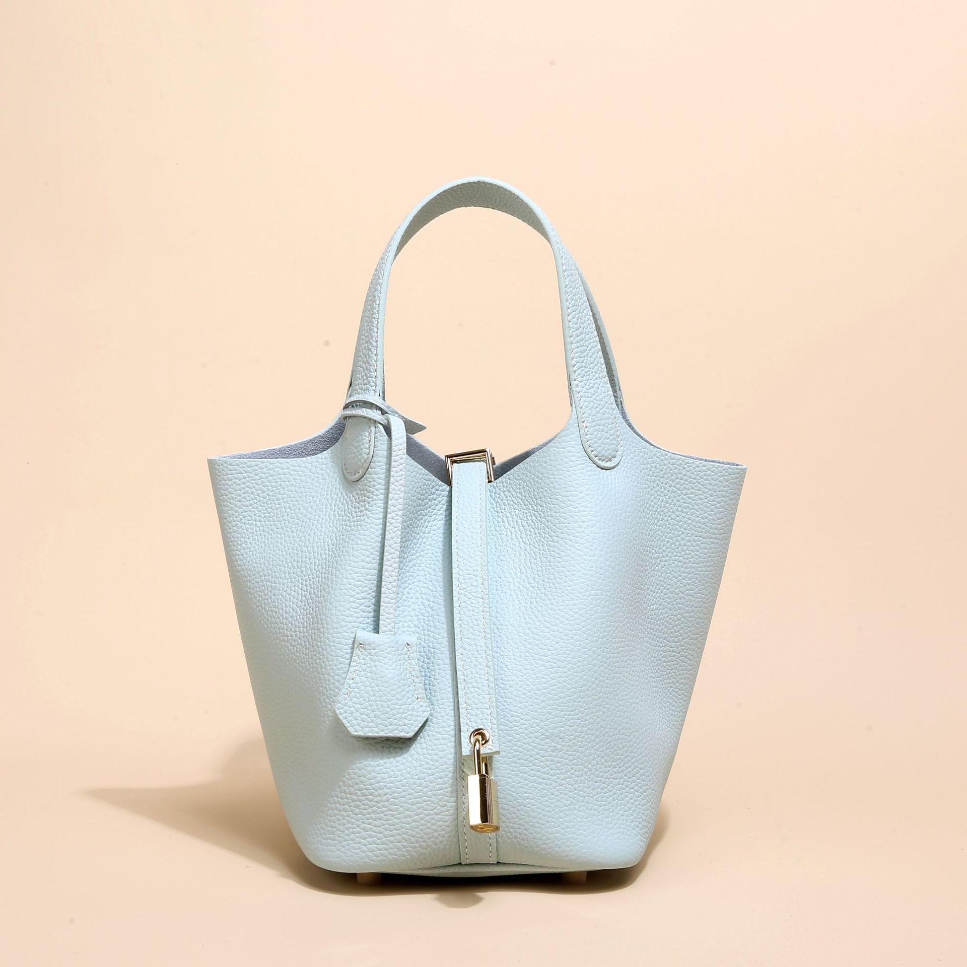 

Women s Niche Design Casual Genuine Leather Bucket Handbag Medium 18*13*18