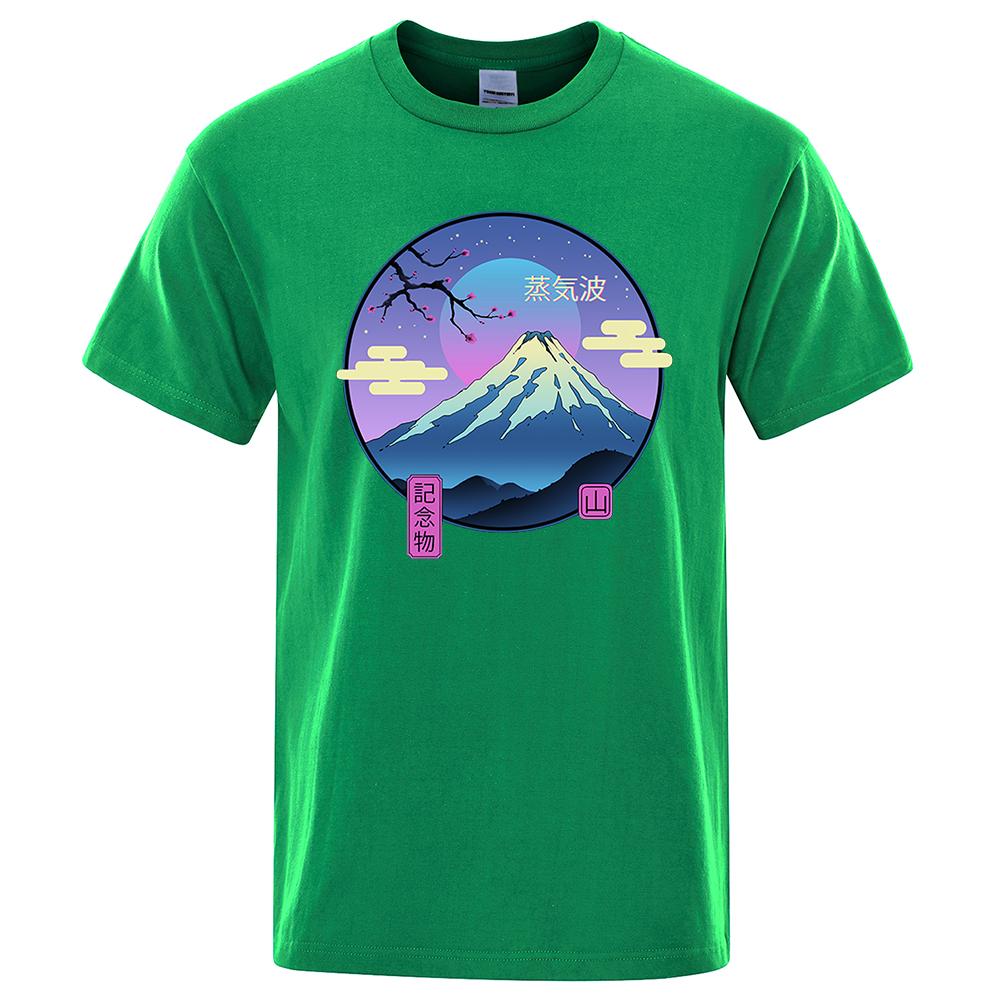 Moonlight Memorial On Mount Fuji Male T-Shirts Brand O-Neck Short Sleeve Breathable Oversize Loose Tops
