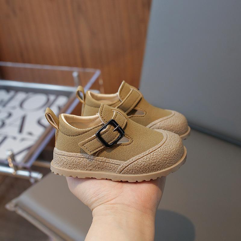 

Детские Birkenstocks Весна и Осень Новые Маленькие Кожаные Туфли для Девочки Британский Стиль Мягкая Подошва для Мальчика Одноботинки 16 хаки