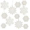18/36pcs Merry Christmas Paper Snowflakes Double-Sided Glitter White Xmas Tree Pendants Lightweight Snow Flakes Charm Home Decor