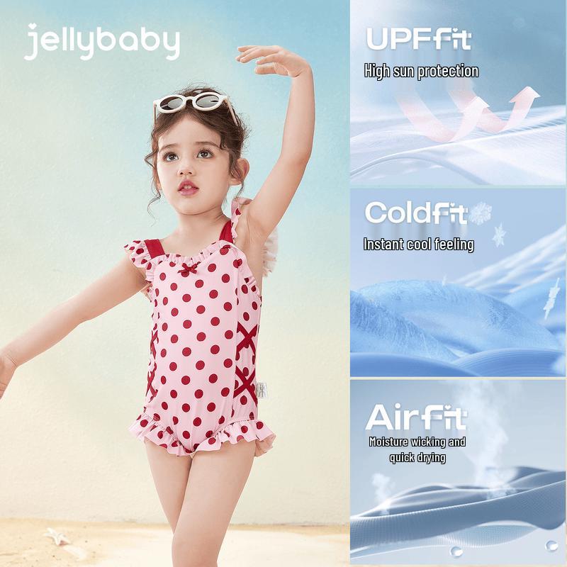 JELLYBABY Girls' One-Piece Sun-Protective Swimsuit