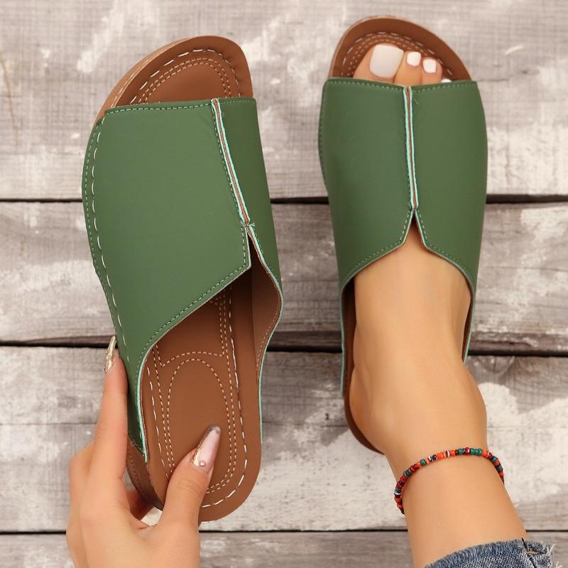 New Sandals Women's Shoes Comfortable Wedge Heel Thick Sole Simple Casual Outer Slippers