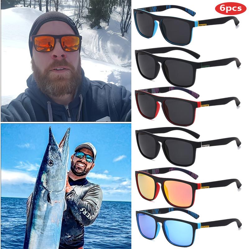 6PCS Polarized Sunglasses Men Women Fashion New Outdoor Sports Cycling Off Road Sunglasses Men Fishing Sunglasses Unisex