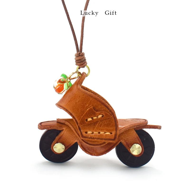 Flying Little Motorcycle~ Leather Car Pendant, Car Pendant, Handmade Keychain Bag Pendant, Hand Account Bookmark Tide