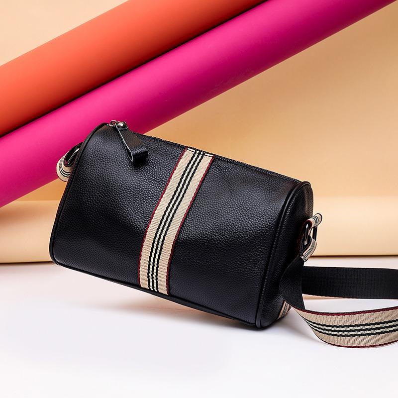 Large Cylinder Bag Plus Wide Shoulder Strap Women's Bag High Quality Shoulder Messenger Bag