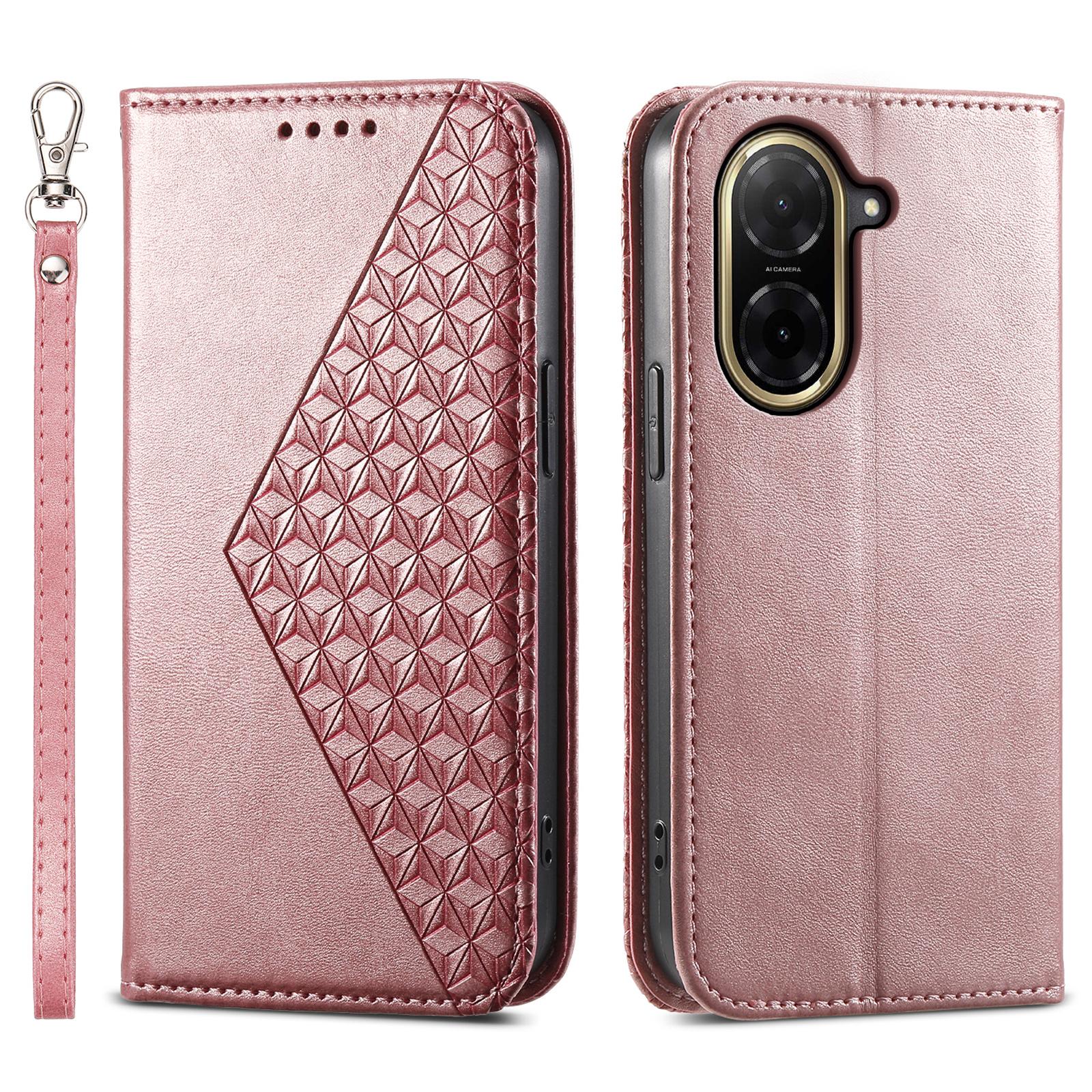 

Для Xiaomi Redmi A5 4G (171.7мм)/Чохол для Poco C71 4G з телячої шкіри, PU шкіри, чохол для телефону з гаманцем Rose Gold