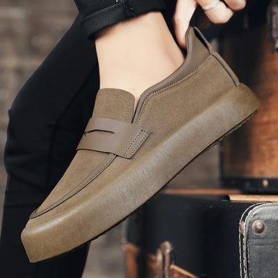 Loafers Herenschoenen Leer Wandelschoenen Zakelijk Antislip Zachte Zool Werkloafers Ronde Platte Zool Schoenen Buitensneaker