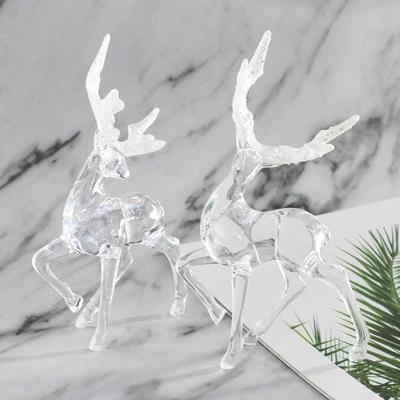 Elegant Easy To Install Sika Deer Statue Handmade Artificial Elk Miniatures Plastic Elk Artificial Mini Deer Christmas