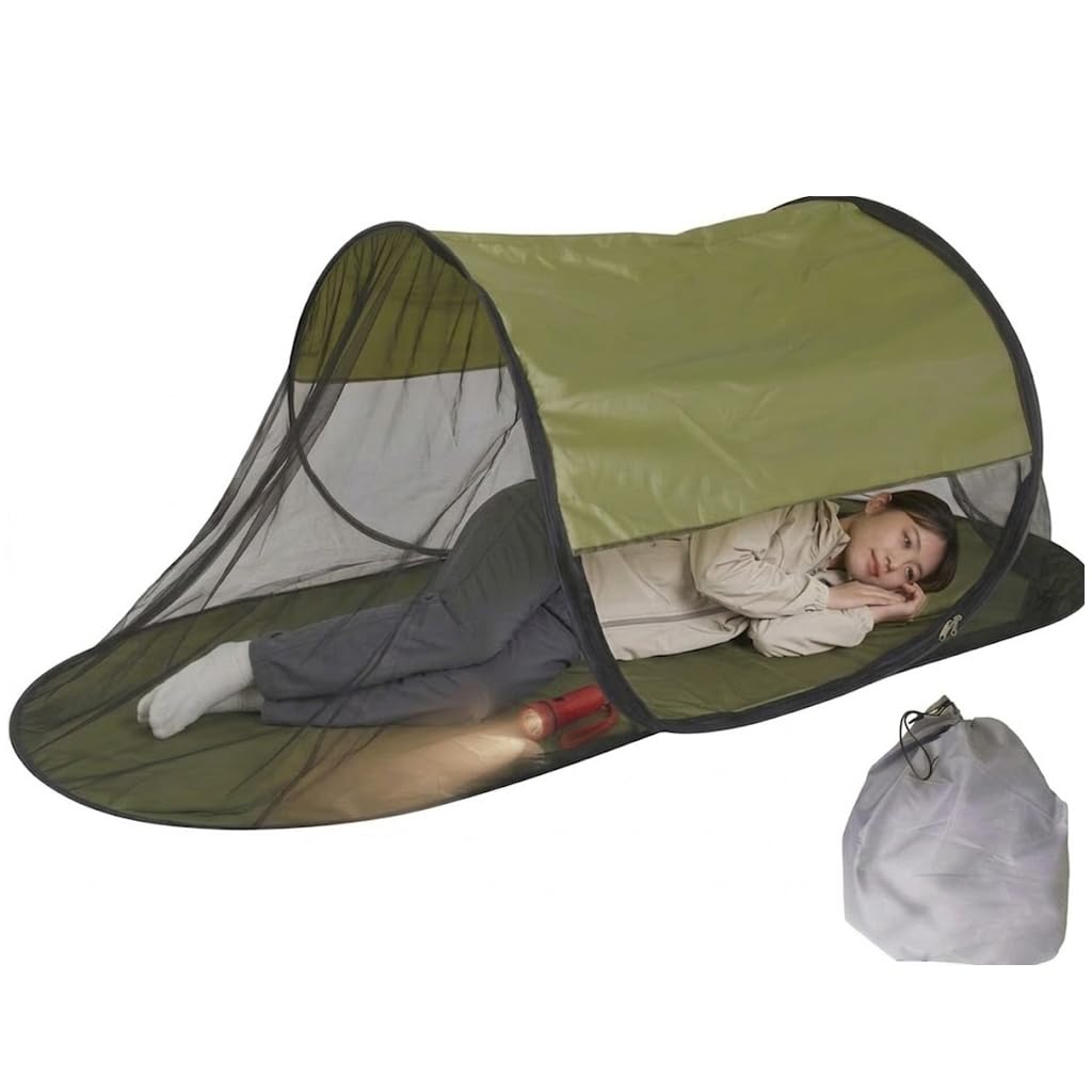 

Mesh Tent, Pop-Up, Freestanding, for Disaster Relief [Long-Term Power Outages & Shelters] Light-Blocking, Insect-Proof, Waterproof, 1 Person, Lightwei