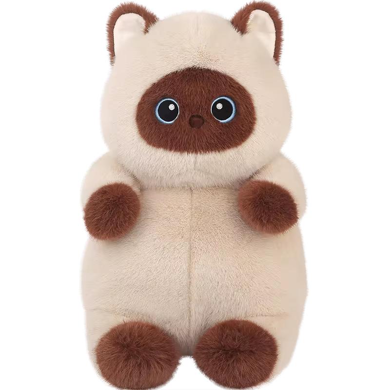 Nieuw 15/40Cm Kawaii Huisdier Kat Pluche Speelgoed Schilpadkat Siamees Kittentje Zwarte Kat Knuffel Dier Metgezel Pop Verjaardagscadeau 15cm pendent