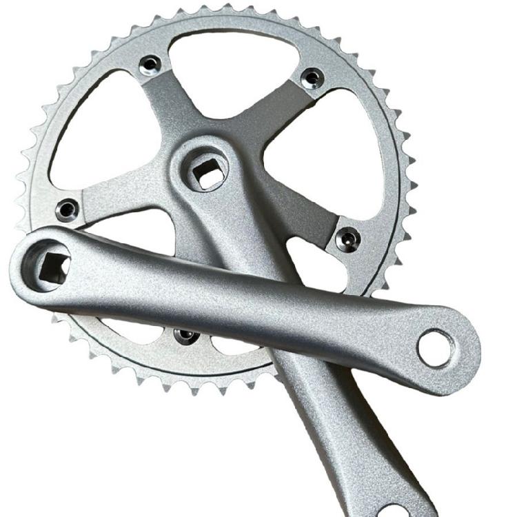 Aluminum Alloy Crankset, Road Bike 165mm Single Speed Crankset Mountain Bike Crank Arm Set with 144BCD 48T Chainrings