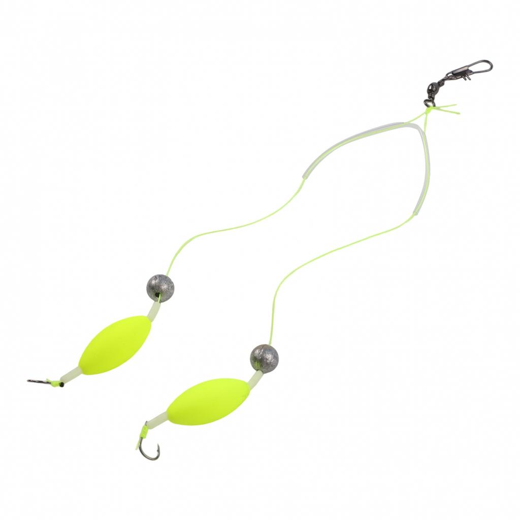 Attractive Silver Finish Double-Hook Rig Fishing Hooks Metal Fishing Hooks