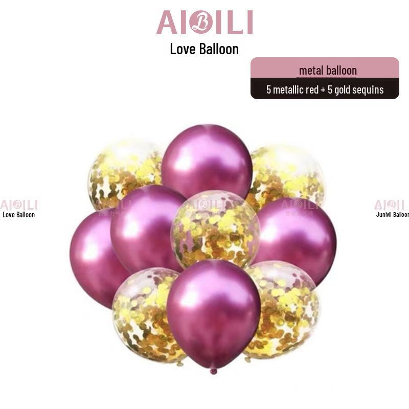Metallic Sequin Balloon Set for Birthdays, Valentine's Day, and Weddings