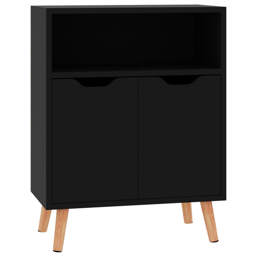 Sideboard High Gloss Black 60 X 30 X 72 Cm Engineered Wood