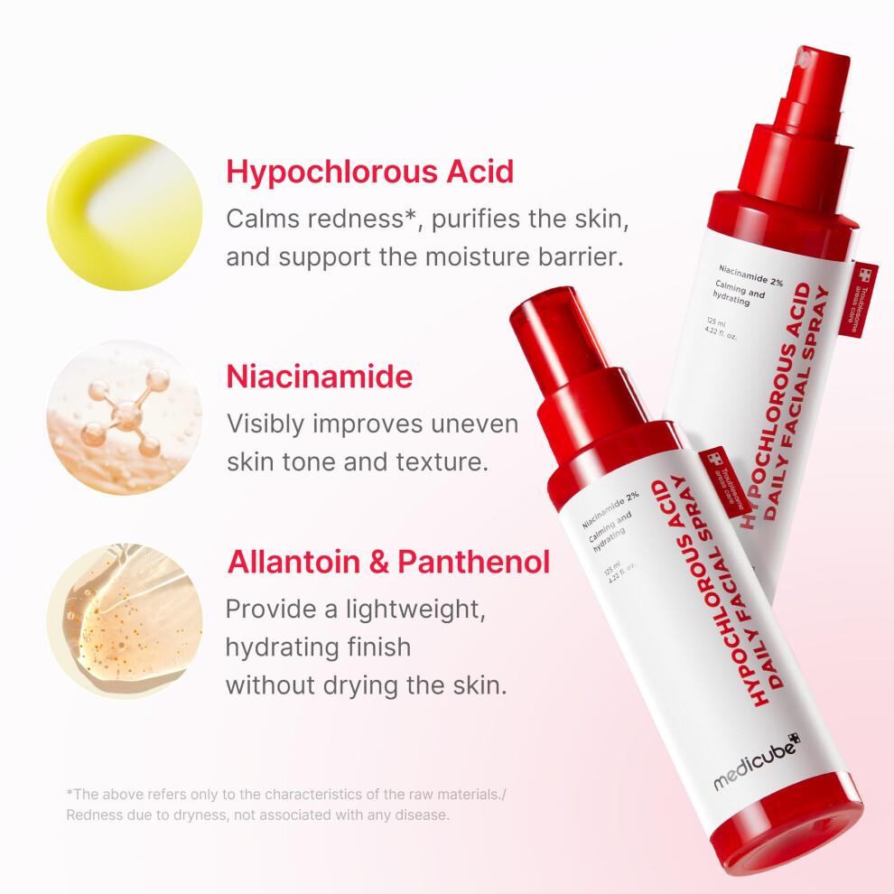 medicube Power Soothing Spray | Hypochlorous Acid Daily Facial Mist for Calming & Soothing | Niacinamide for Uneven Skin Tone & Texture | Korean Skin