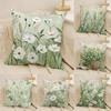 Weiche Aquarell-Wildblumen Kissenhülle Natürliches Leinen Bio-Stoff Beidseitiger Druck Sofa Heimdekoration Geschenk Kissenbezug