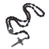 Wood Wood Beads Necklace Car Hanging Ornament Crucifix Pendant Chain Handmade Rosary Necklace  Men