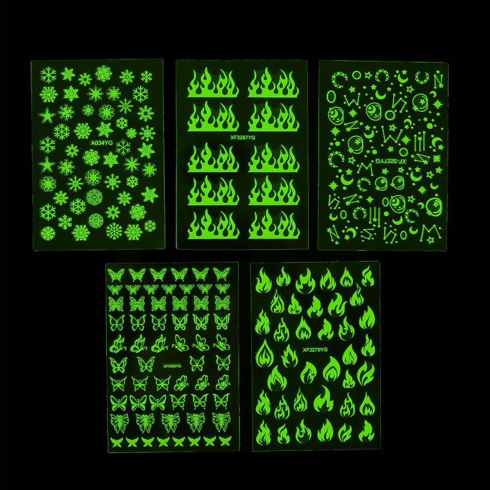 

Бабочка Снежинка Пламя Самоклеящиеся Маникюрные Наклейки Наклейки Для Ногтей Хэллоуин Дизайн Ногтей
