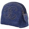 Chanel COCO Mark Pouch A02789X03304 Mini Pouch 97P Blue Denim Women Used