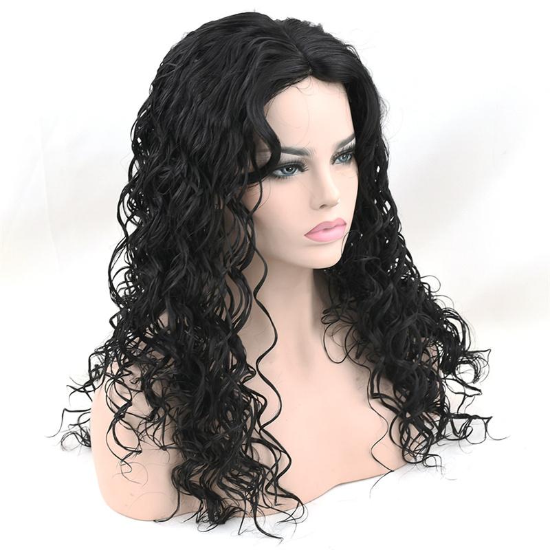 Synthetische lange Perücken für Frauen Schwarzes Haar Natürliche flauschige lockige Perücke Mode Lockere Wellenfrisur Täglicher Cosplay-Party-Gebrauch