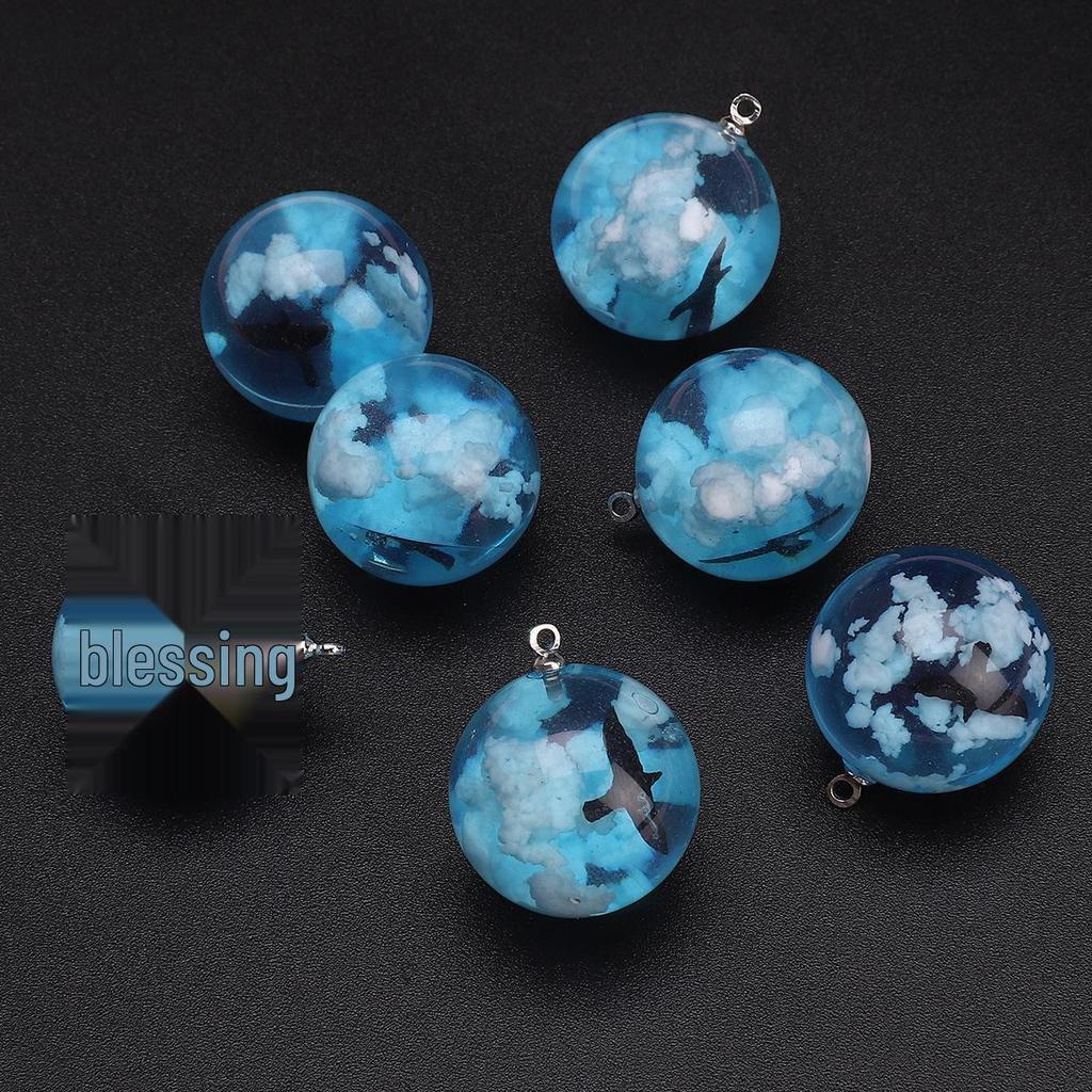 Handmade Resin Bead Set for DIY Bracelets & Necklaces - Moon, Round & Loose Beads, Jewelry Accessories
