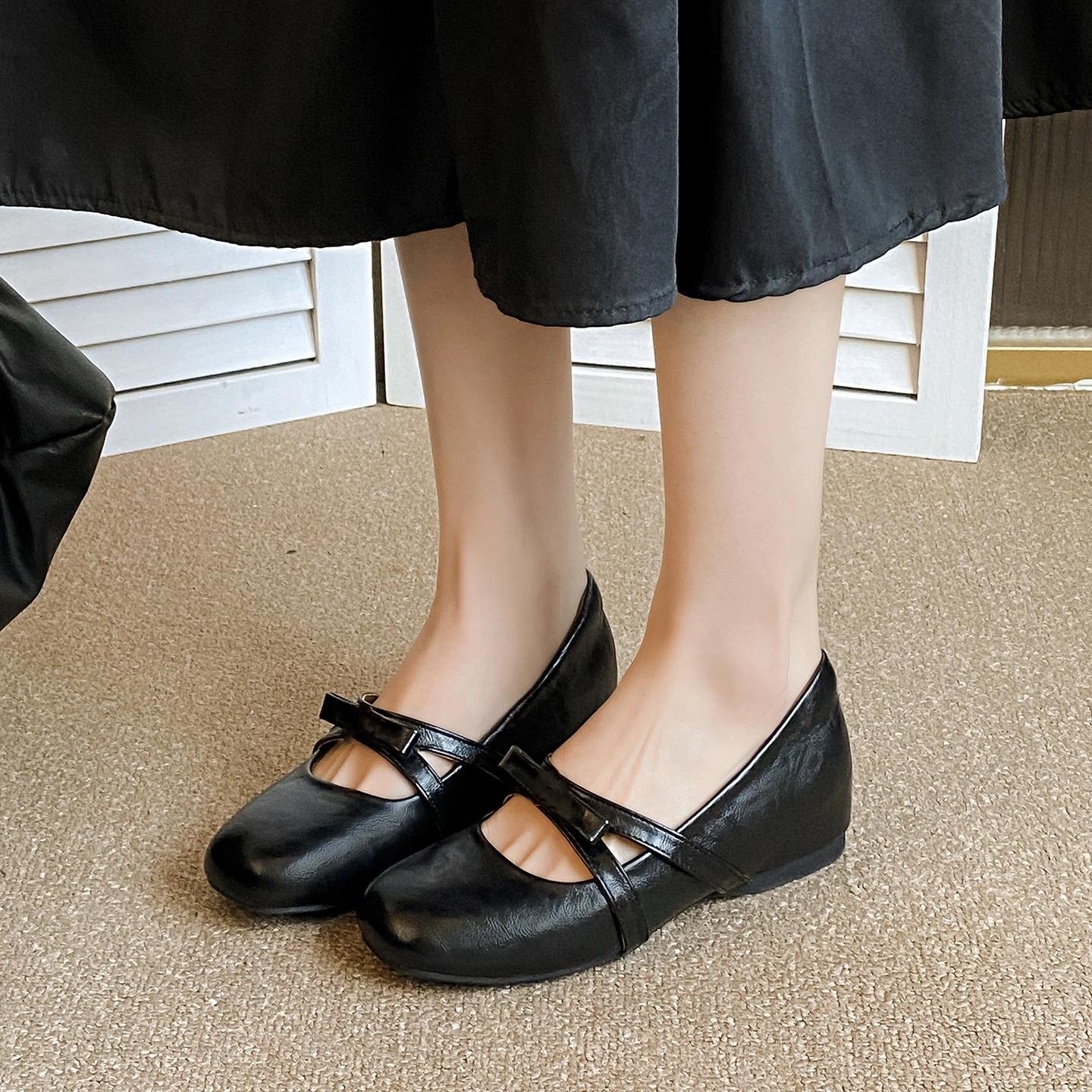 

Sheepskin Elegant Bow Round Head Increased Height Single Shoes Women s Shoes 34 чёрный