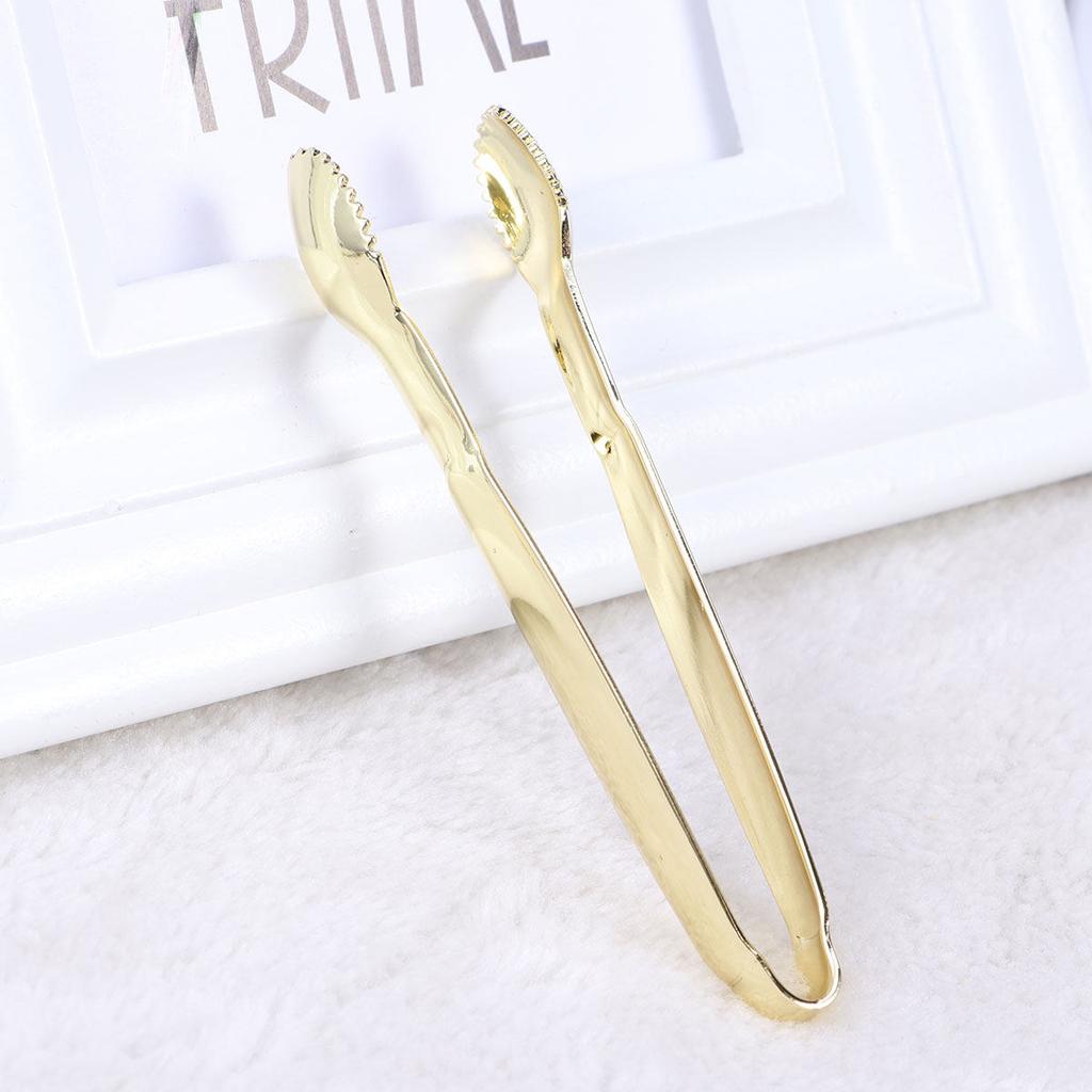 4Pcs Gold Plated Mini Serving Sugar Cube Tongs Stainless Steel Ice Tongs Ideal for Party Tea Coffee Bar Home Supplies