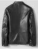 JINLUN Leather Single Genuine Lambskin Stand Men's Jacket, Rider, Leather, Black, Collar, Fall/Winter