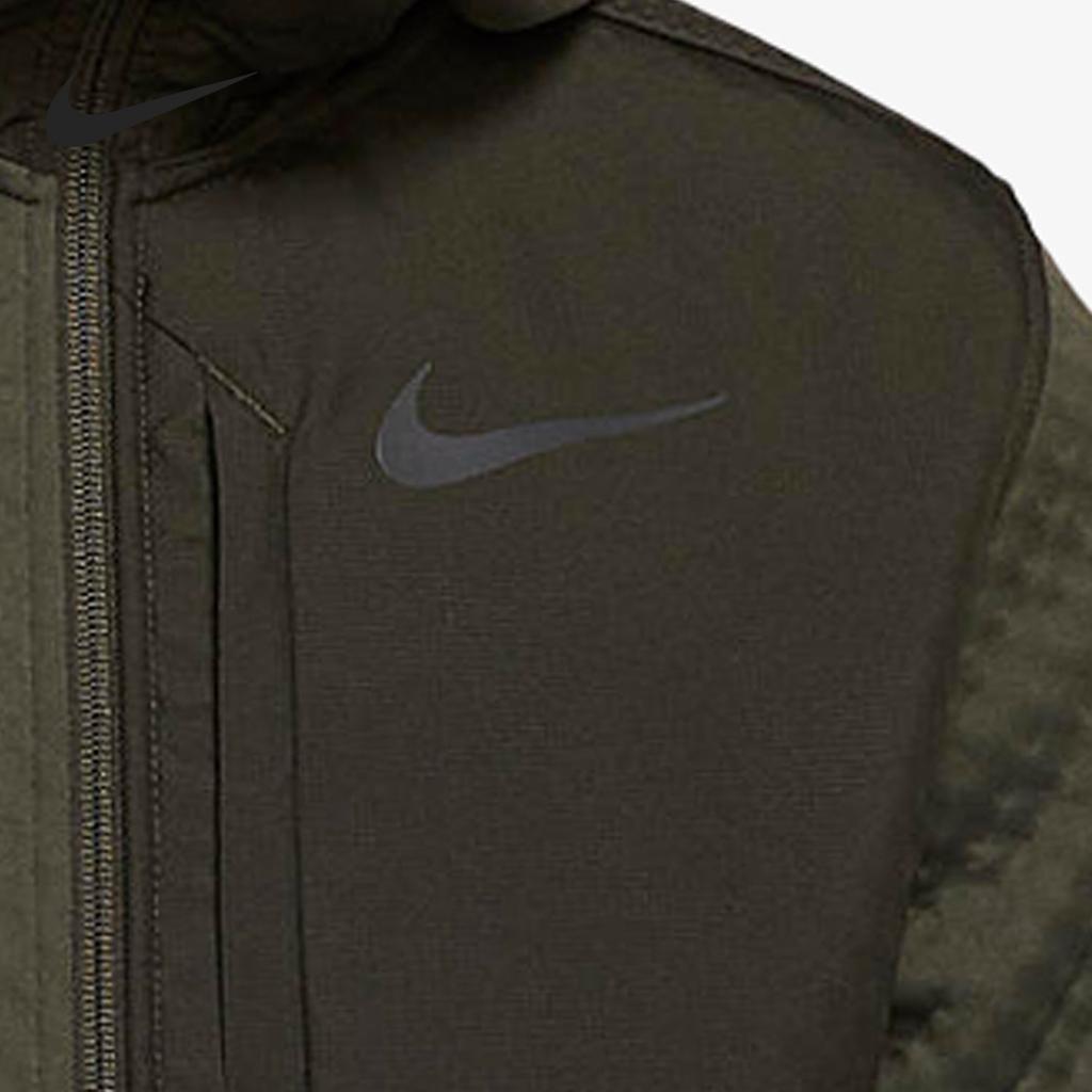 Nike Spliced Design Logo Print Hooded Jacket Men Outerwear Dark-Green BV3999-355