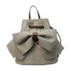 Suede bow backpack women's new texture small bag simple large capacity drawstring bucket backpack