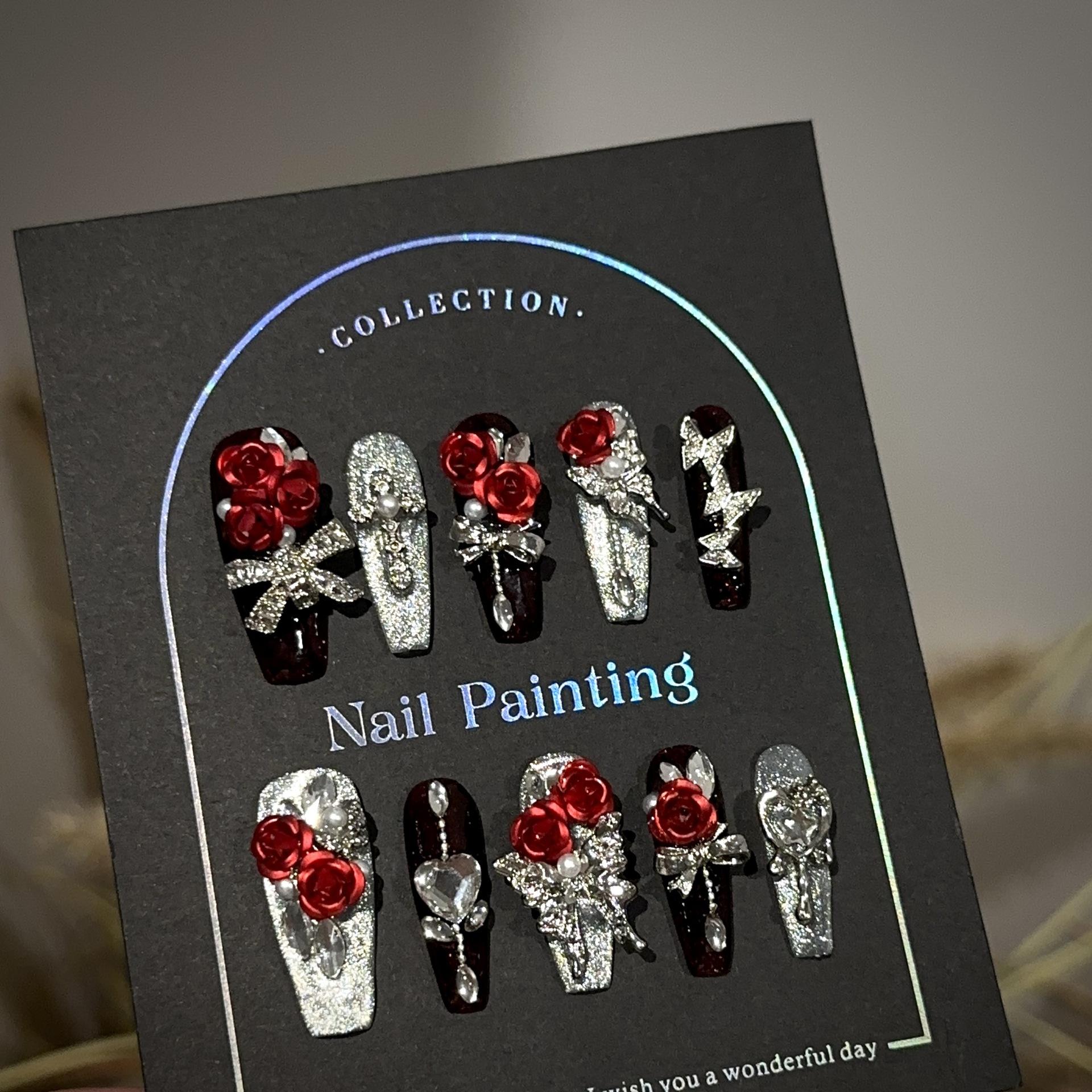 

Середні нігті-труни, накладні нігті квадратної форми, з французьким кінчиком, клей для нігтів з 3D-дизайном, багаторазові накладні акрилові нігті, повне покриття, самоклейні нігті для жінок L