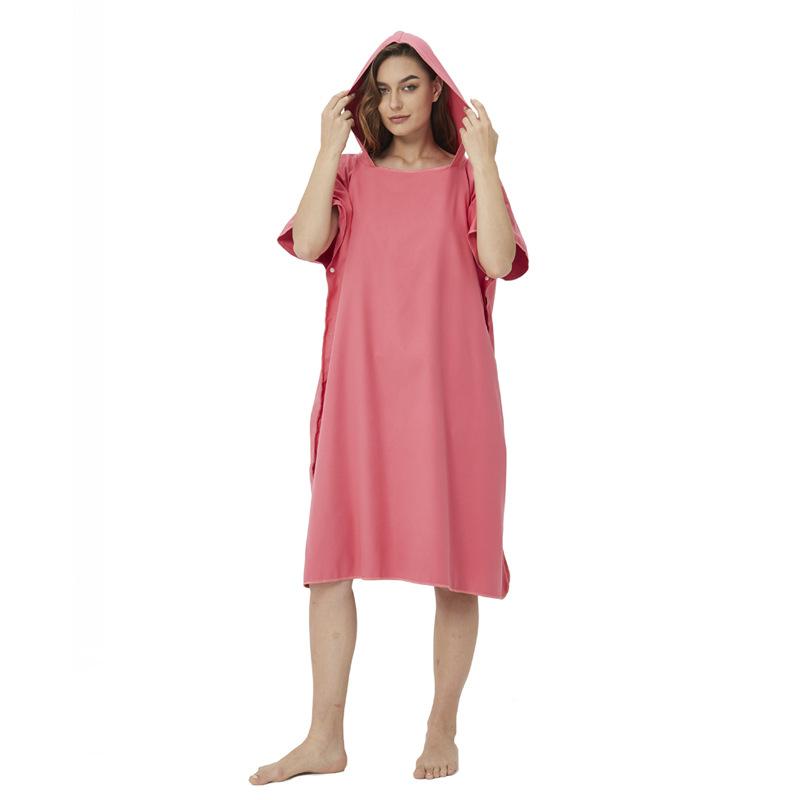 Quick Drying Cloak Double Sided Fleece Hooded Bath Towel Absorbent Quick Drying Diving Swimming Beach Adult Bathrobes