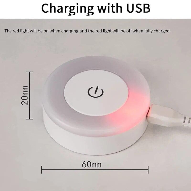 LED Night Lights Touch Sensor Night Lamp USB Rechargeable Magnetic Base Wall Lights Round Portable Dimming Bedside Light Decor
