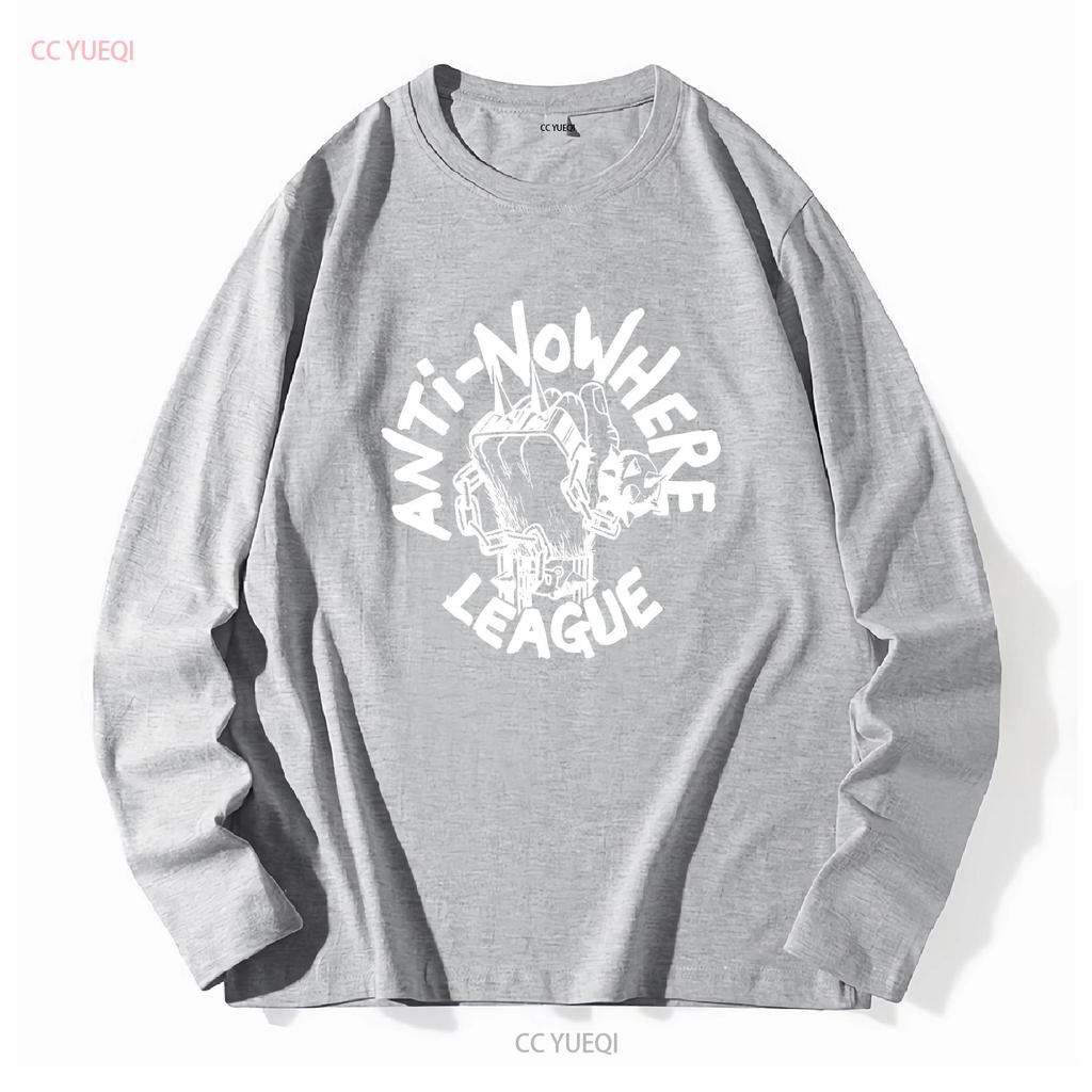 VINTAGE 80s ANTI NOWHERE LEAGUE PUNK ROCK HARDCORE TOUR CONCERT PROMO T SHIRT long sleeves vintage Washed Top For Everyday Wear