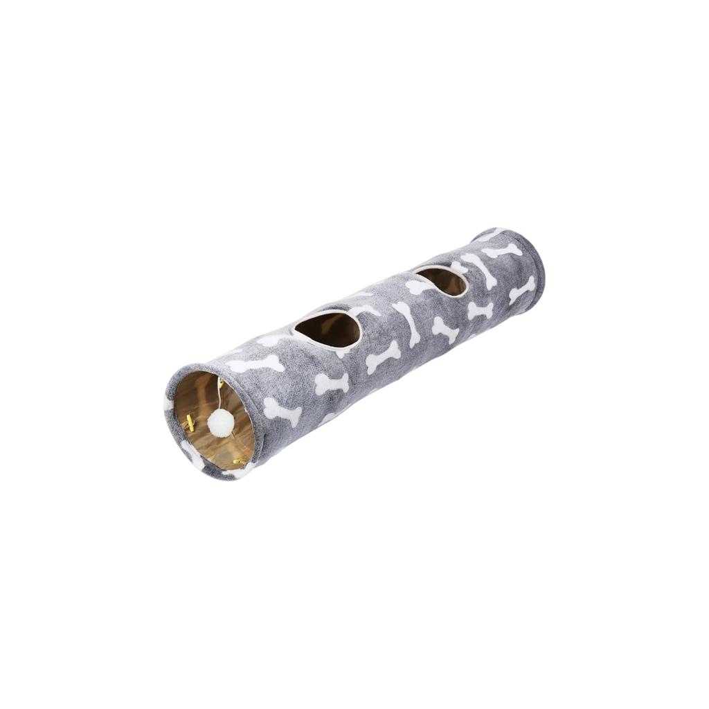 Túnel para Gatos com Orelhas de Gato, Tubo Interativo para Gatos com Bola Suspensa, Brinquedo para Gatos Auto-Brincável com Som de Amassar para Gatos de Interior, Gatinhos, Filhotes, Coelhos