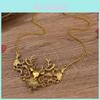 Vintage Christmas Deer Necklace With Zinc Alloy Animal Pendant For Women Holiday Jewelry