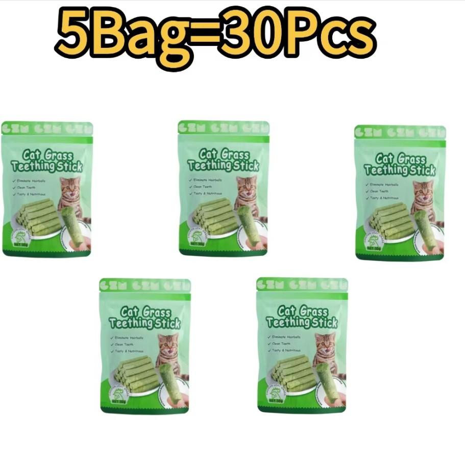 Katzen Gras Zähne Schleifstock Haustier Snacks Haarballen Entfernung Sanfte Haarreihe Essfertig Katzenbaby Katzen Zähne Reinigungsstäbchen