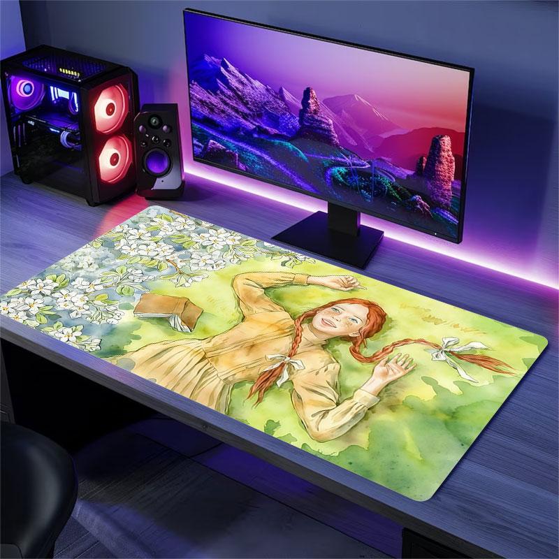 Anne Mouse Pad, Large Gaming Desk Mat, Non-slip XXL Mousepad for Laptop & Tablet, Mini PC Playmat with Stitched Edges