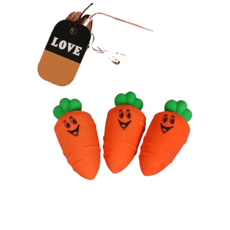 Lovely Childrens Learning Kawai Stationery Creative 3D Cute Eraser Cartoon Carrot Eraser Office Accessories School Supplies