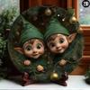 Metal Christmas Wreath Art 2D Elf Wall Decor HD Visuals Holiday