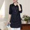 Damen Hemd Einfarbige Lange Ärmel Einreiher Umlegekragen Locker Streetwear Frühling Sommer OL Basic Hemd Bluse Damen Kleidung