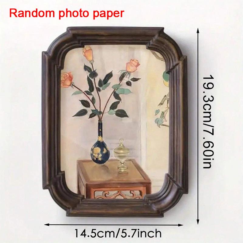 

1 шт., американская подвесная фоторамка из смолы, модель комнаты, фоторамка, французский винтажный фон для прихожей, комбинированная настенная фотография 19.3*14.5(12*17)
