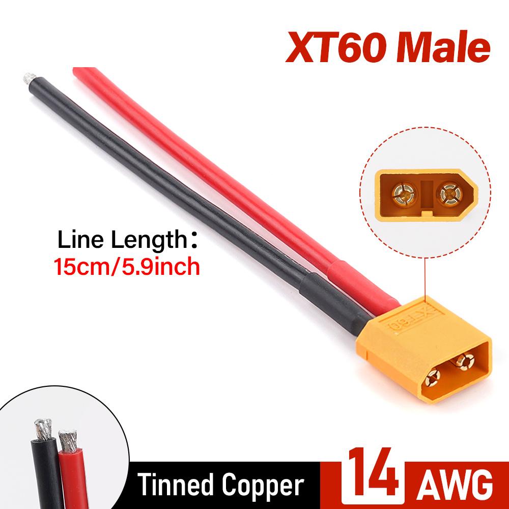 XT60 Battery Male Female Connector Plug with 15cm 14AWG Silicone Wire Cable For RC Airplane Lipo Battery ESC FPV Drone Car Boat