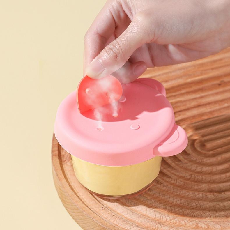 Baby's Complementary Food Bowl Glass Preservation Box Storage Steamable Egg Custard Dishes Tool for Infants Young Children