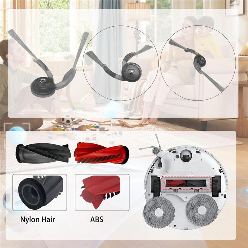 A65T-Replacement Parts Accessories Kit For Roborock Qrevo Curv Robot Vacuum Main Side Brush Hepa Filter Mop Cloth Dust Bags