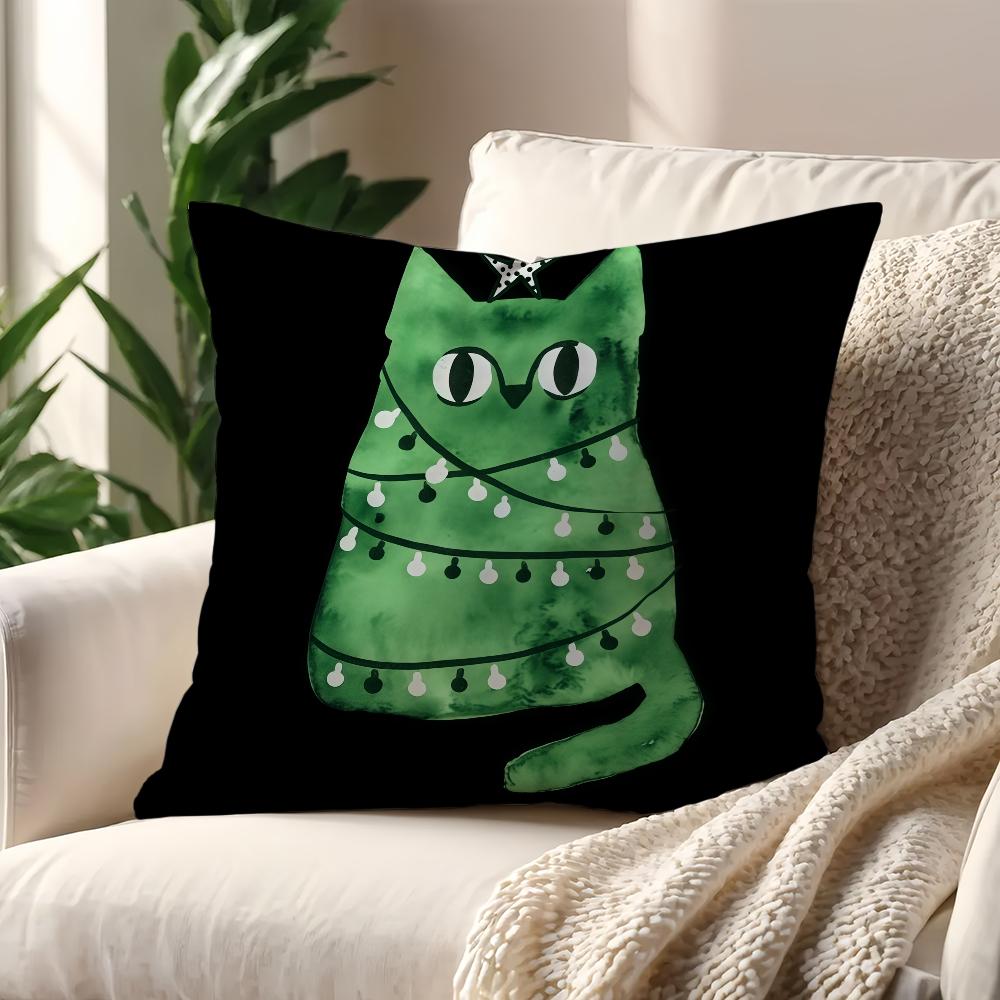 Christmas Cartoon Cat Cushion Cover Best Home Office Coffee Pillow Sofa Printing Decoration Room Shop Car Nordic Simplicity Hit